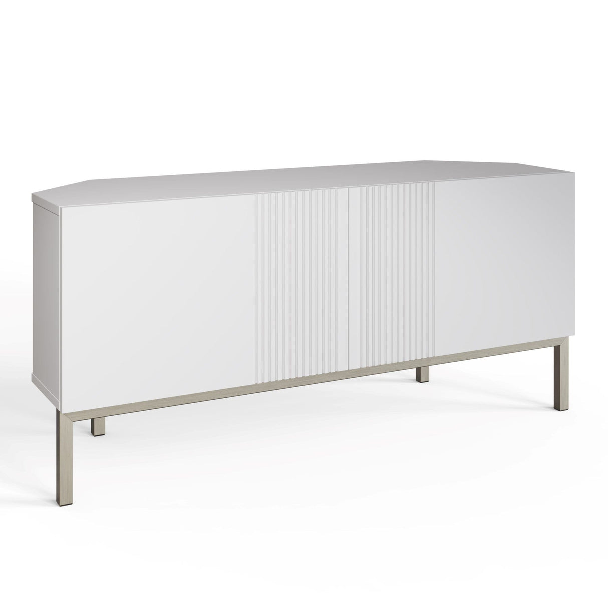 Frank Olsen Iona White Corner TV Cabinet with Mood Lighting for TV's up to 50"