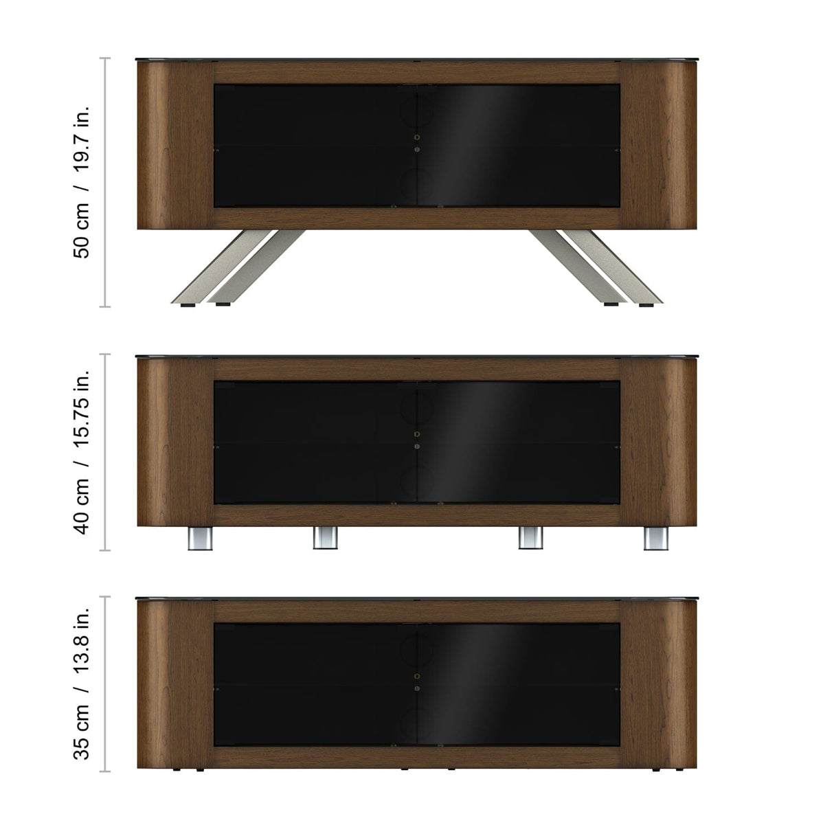 AVF Affinity Bay Plus 1.15m Curved TV Stand - Walnut