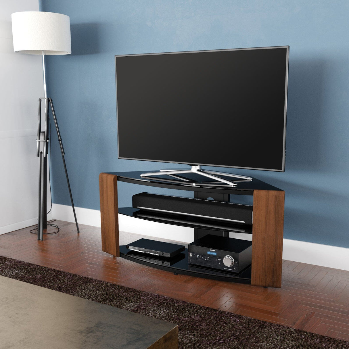 AVF Como 1.08m Corner TV Stand - Walnut