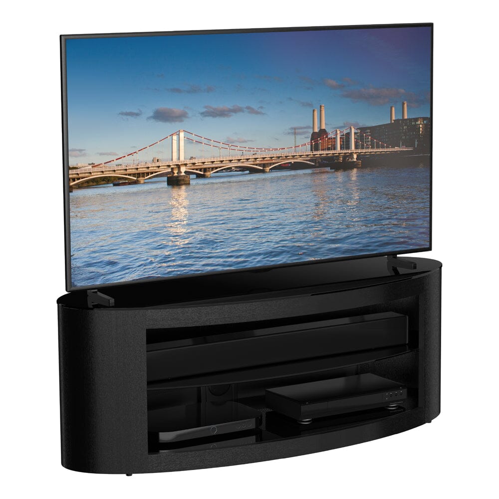 AVF Affinity Buckingham 1.1m Black Oval TV Stand, for TVs up to 55"