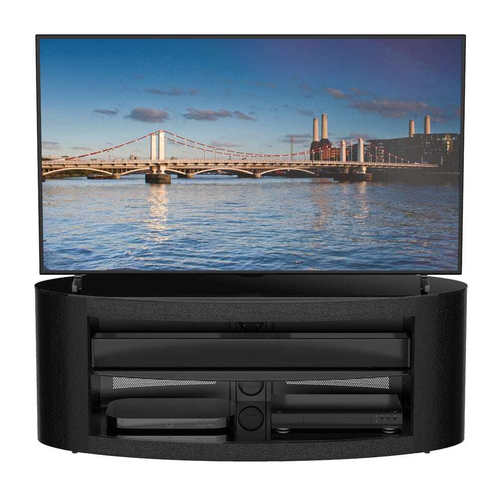 AVF Affinity Buckingham 1.1m Black Oval TV Stand, for TVs up to 55"