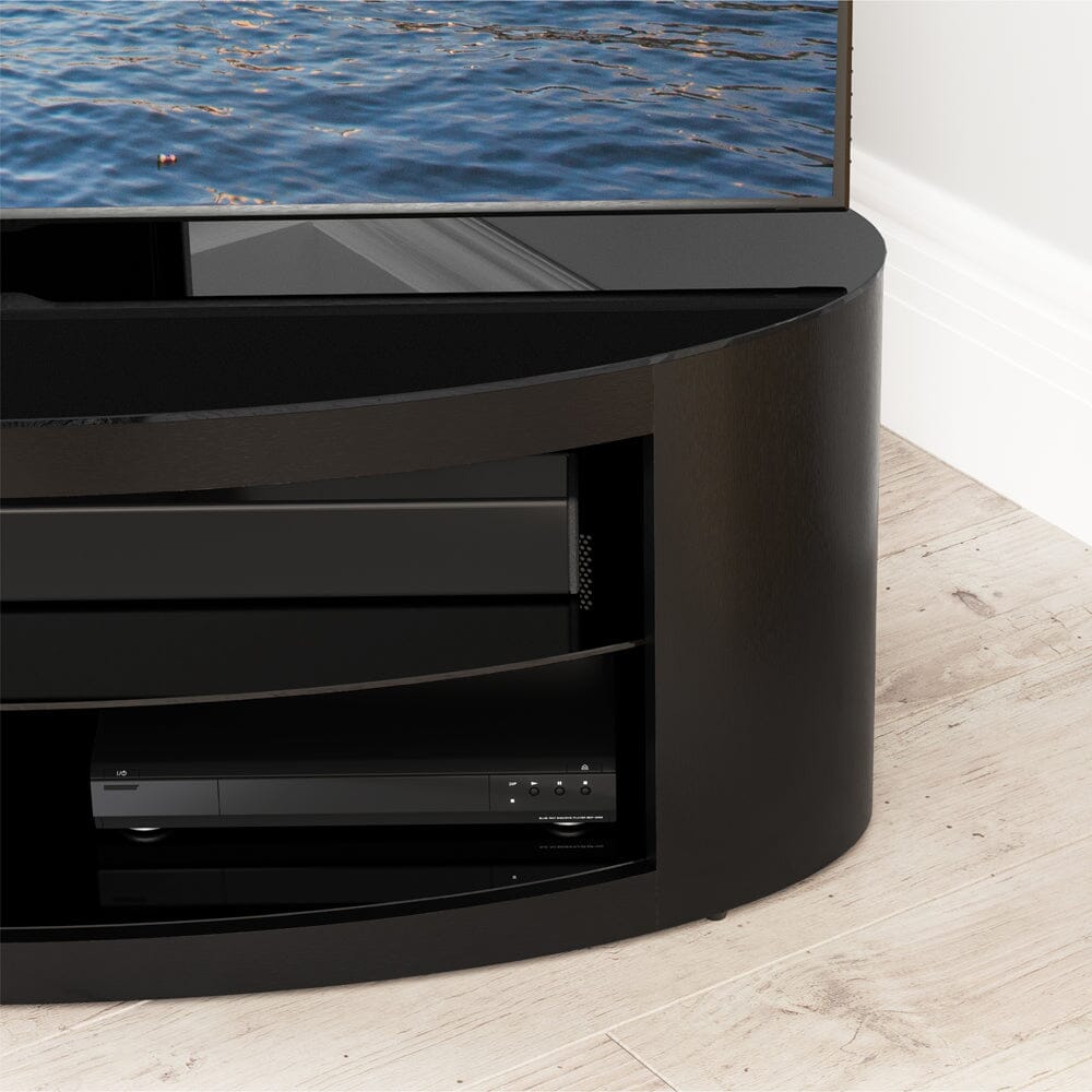 AVF Affinity Buckingham 1.1m Black Oval TV Stand, for TVs up to 55"