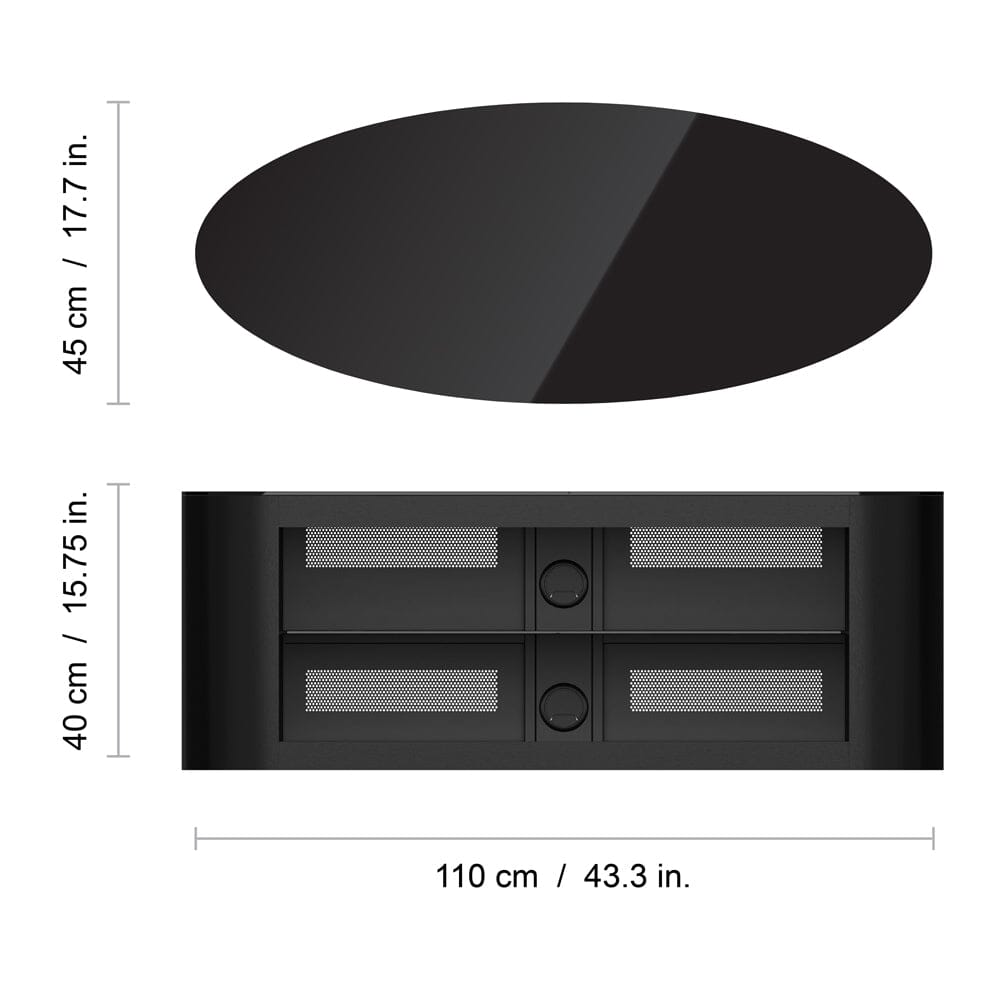 AVF Affinity Buckingham 1.1m Black Oval TV Stand, for TVs up to 55"