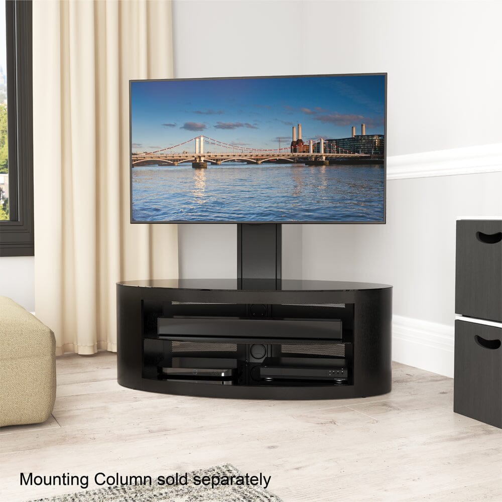 AVF Affinity Buckingham 1.1m Black Oval TV Stand, for TVs up to 55"