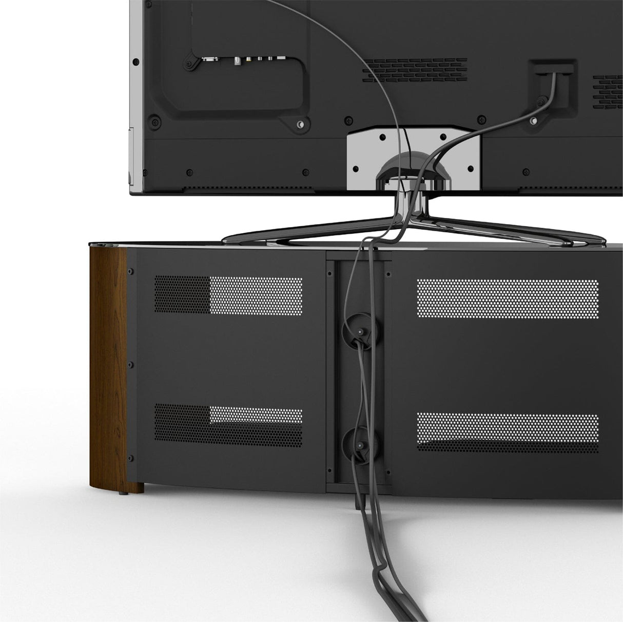 AVF Affinity Buckingham 1.1m Walnut Oval TV Stand, for TVs up to 55"