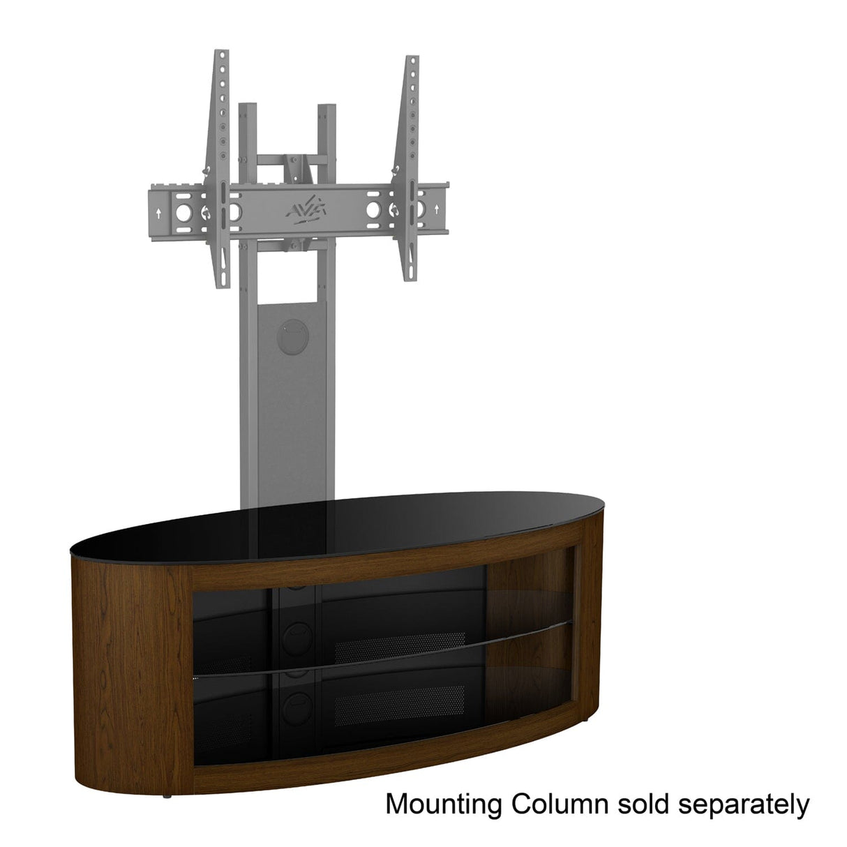 AVF Affinity Buckingham 1.1m Walnut Oval TV Stand, for TVs up to 55"
