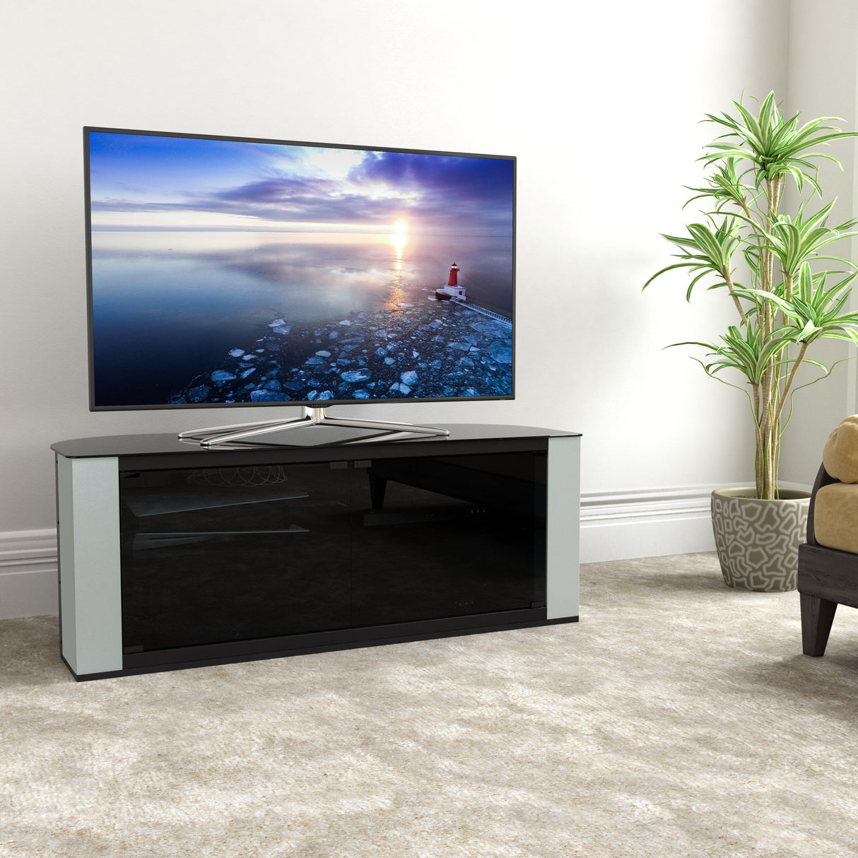 AVF Gallery 1.2m Corner TV Stand - Pebble Grey