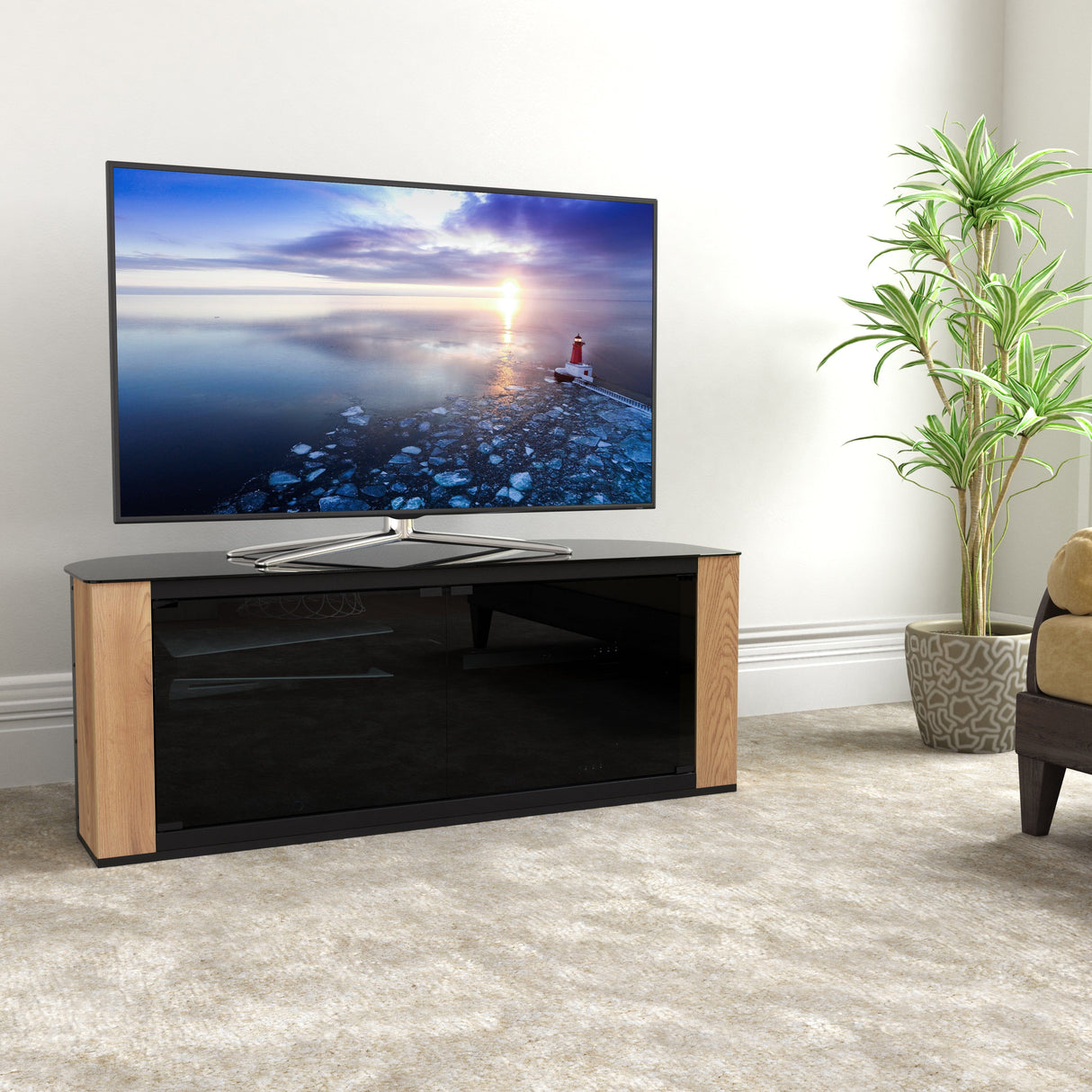 AVF Gallery 1.2m Corner TV Stand - Rustic Wood