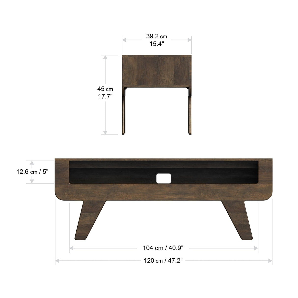AVF Horton 1.2m Tapered Leg TV Stand - Dark Wood