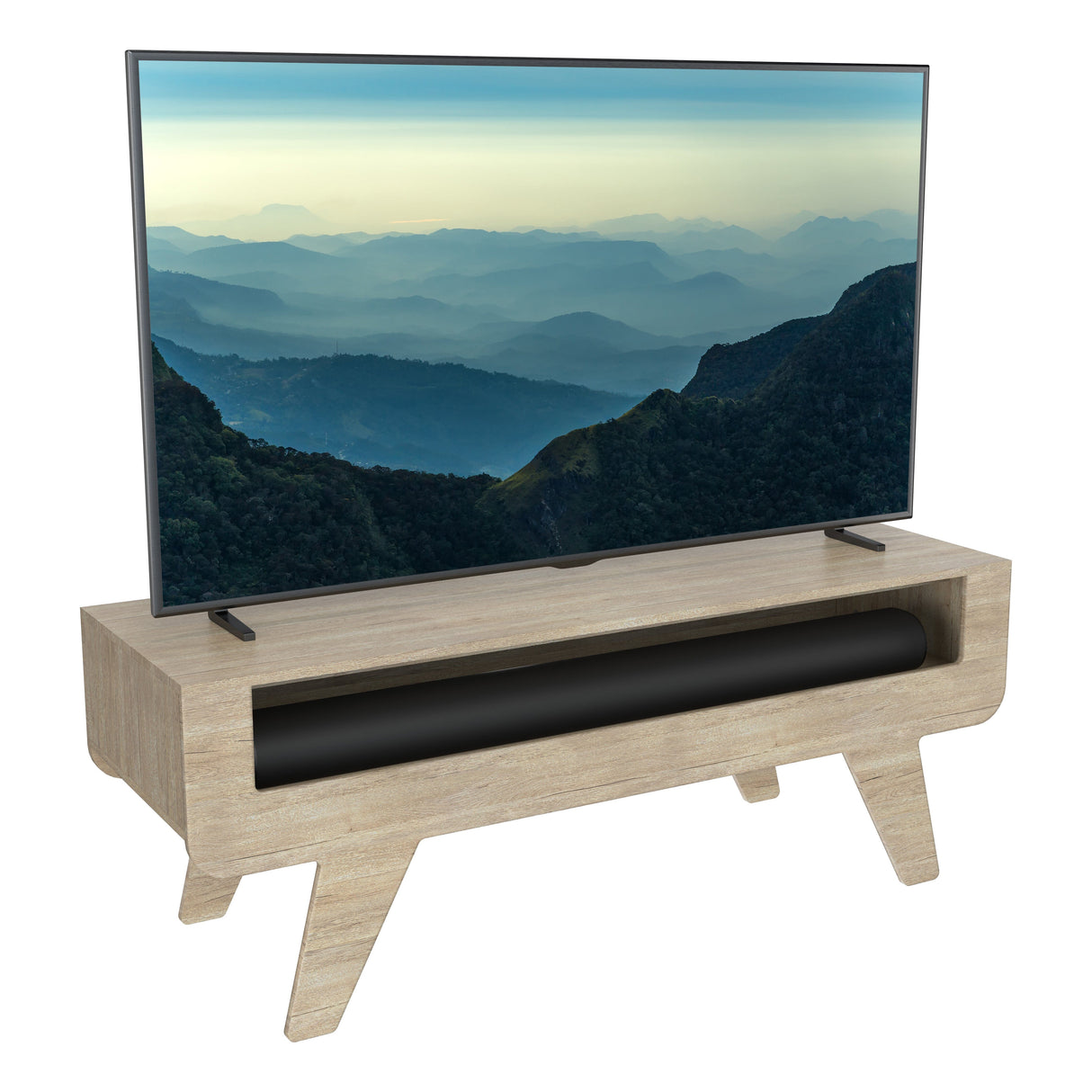 AVF Horton 1.2m Tapered Leg TV Stand - Whitewashed Oak