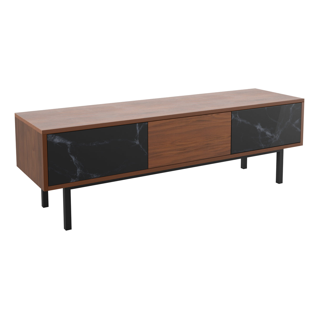 AVF Skyline 1.4m TV Stand - Walnut & Black Marble