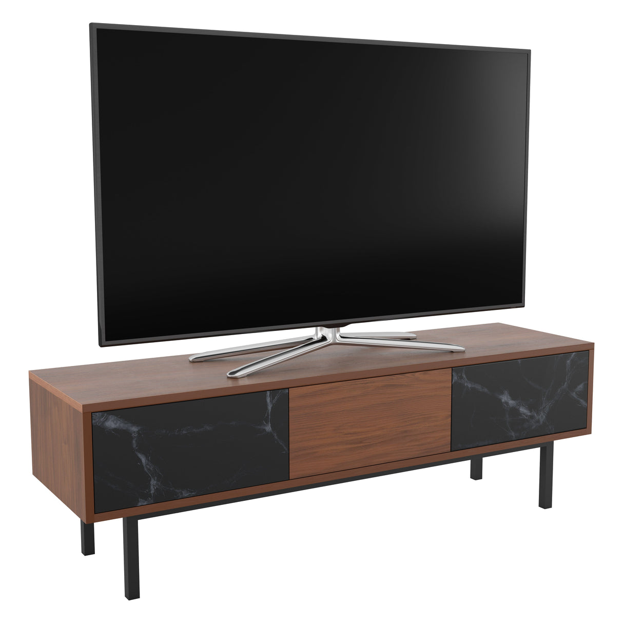 AVF Skyline 1.4m TV Stand - Walnut & Black Marble