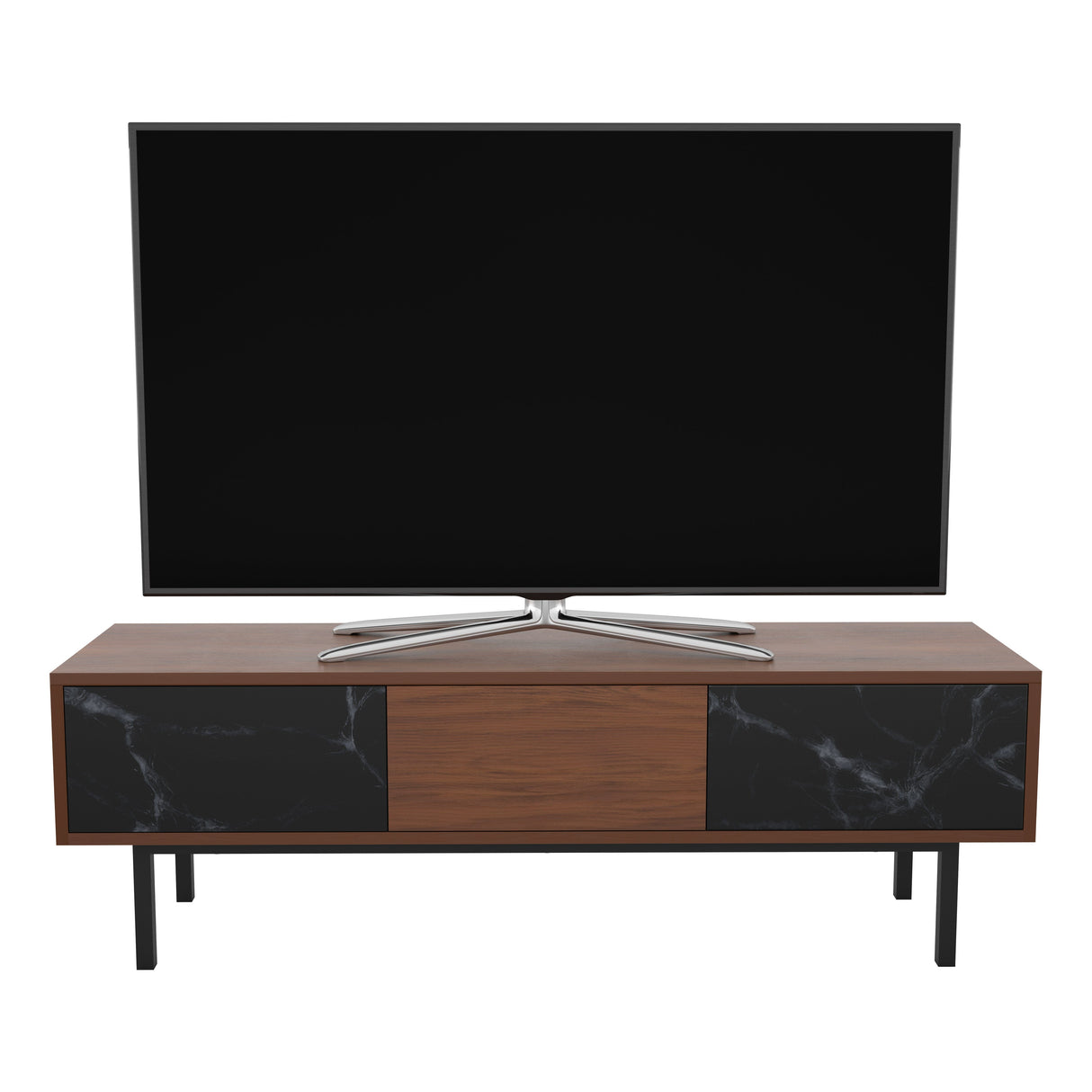 AVF Skyline 1.4m TV Stand - Walnut & Black Marble