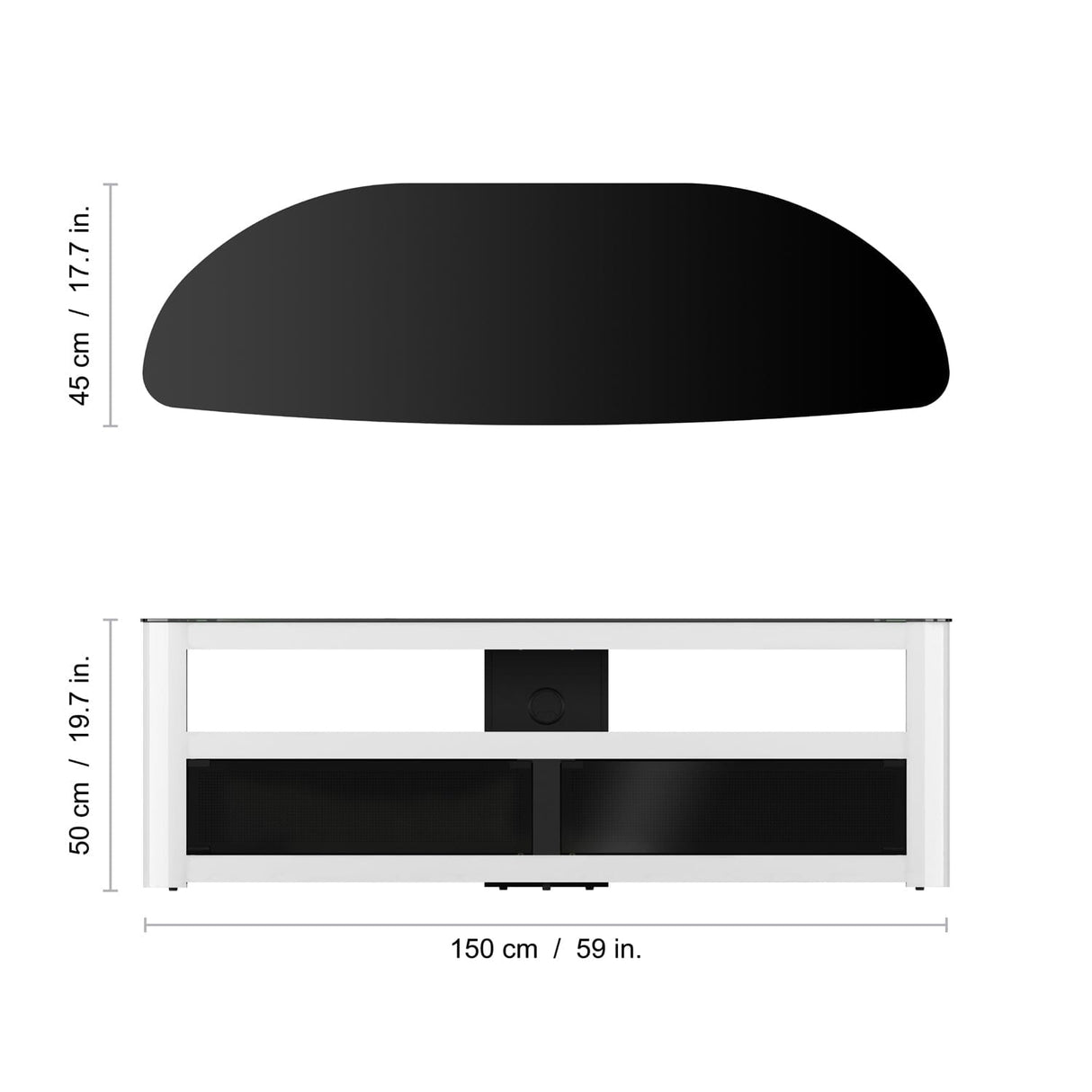 AVF Affinity Burghley 1.5m Curved TV Stand - Gloss White