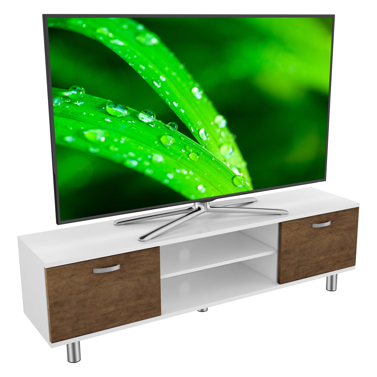 AVF Omaha 1.5m TV Stand - White & Walnut