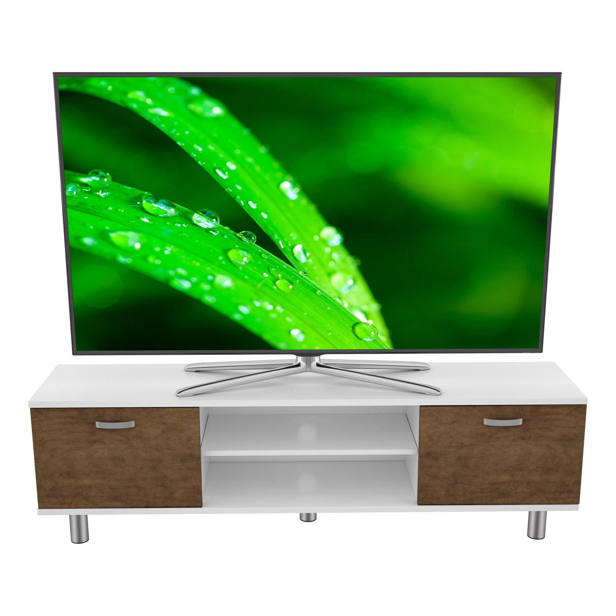 AVF Omaha 1.5m TV Stand - White & Walnut