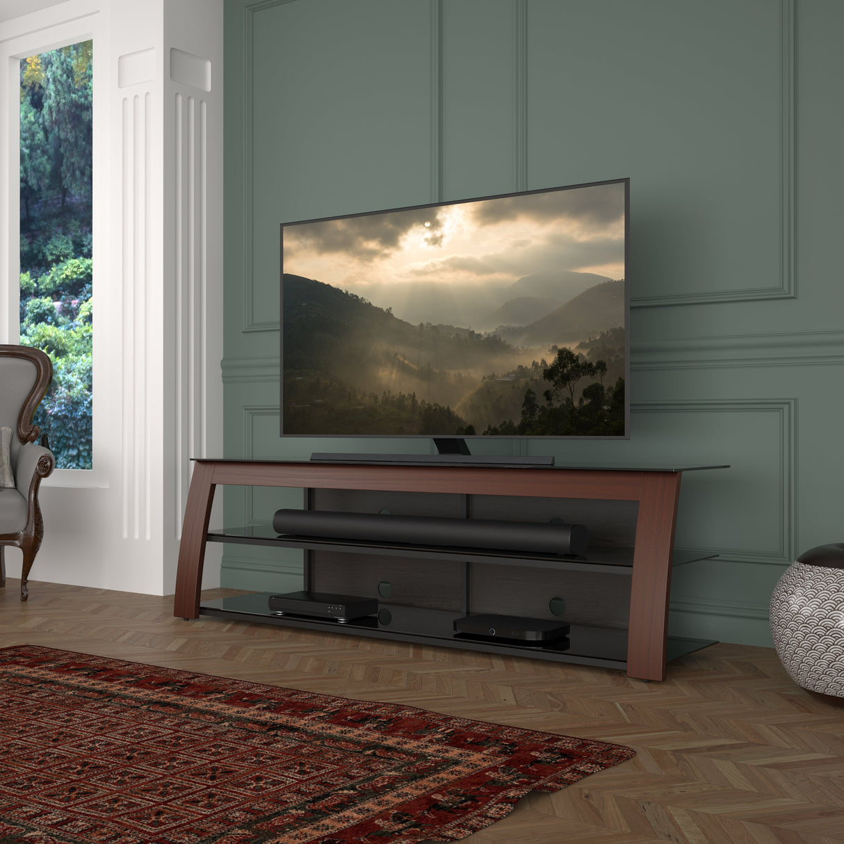 AVF Kivu 1.8m TV Stand - Walnut