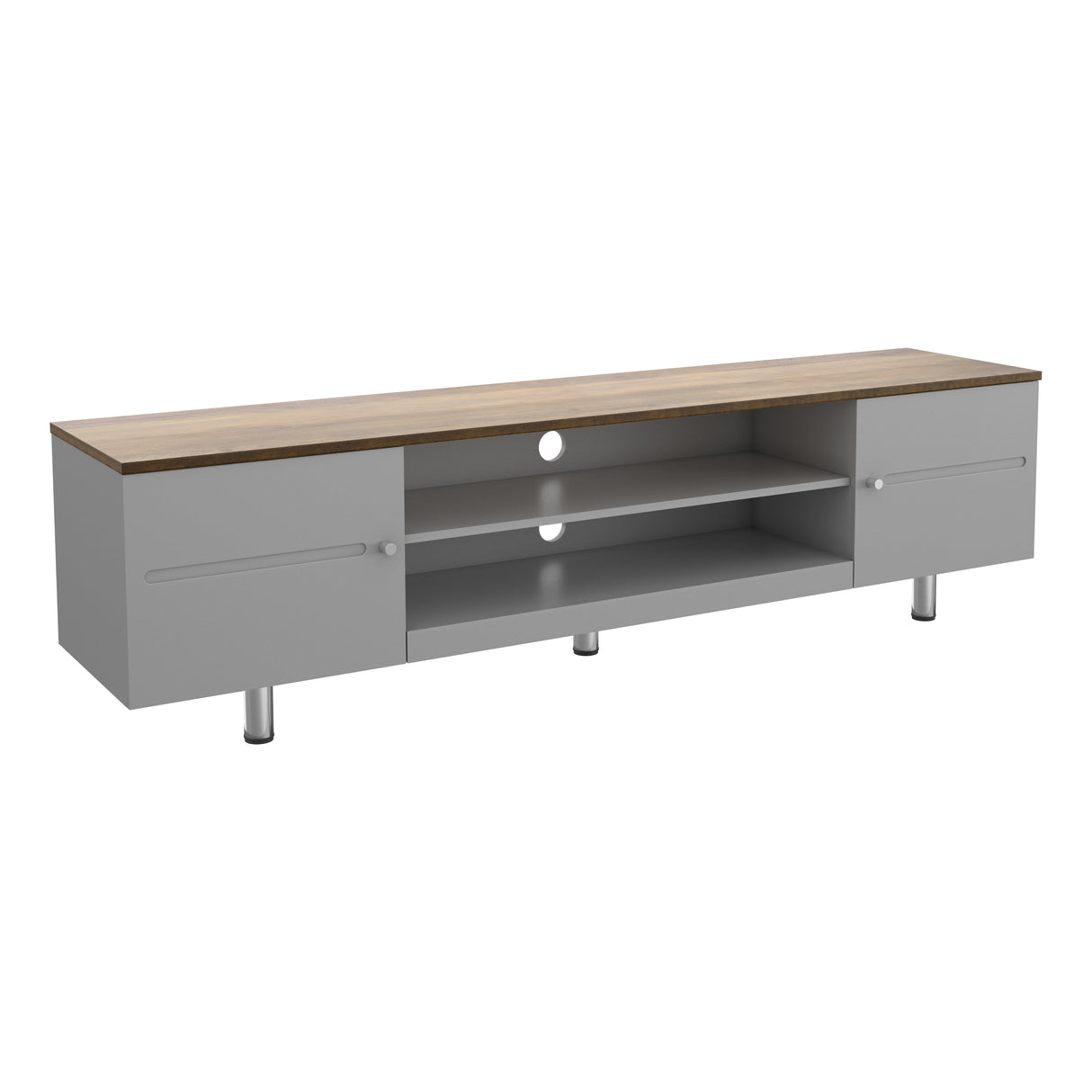 AVF Whitesands 1.9m TV Stand - Satin Grey & Wood