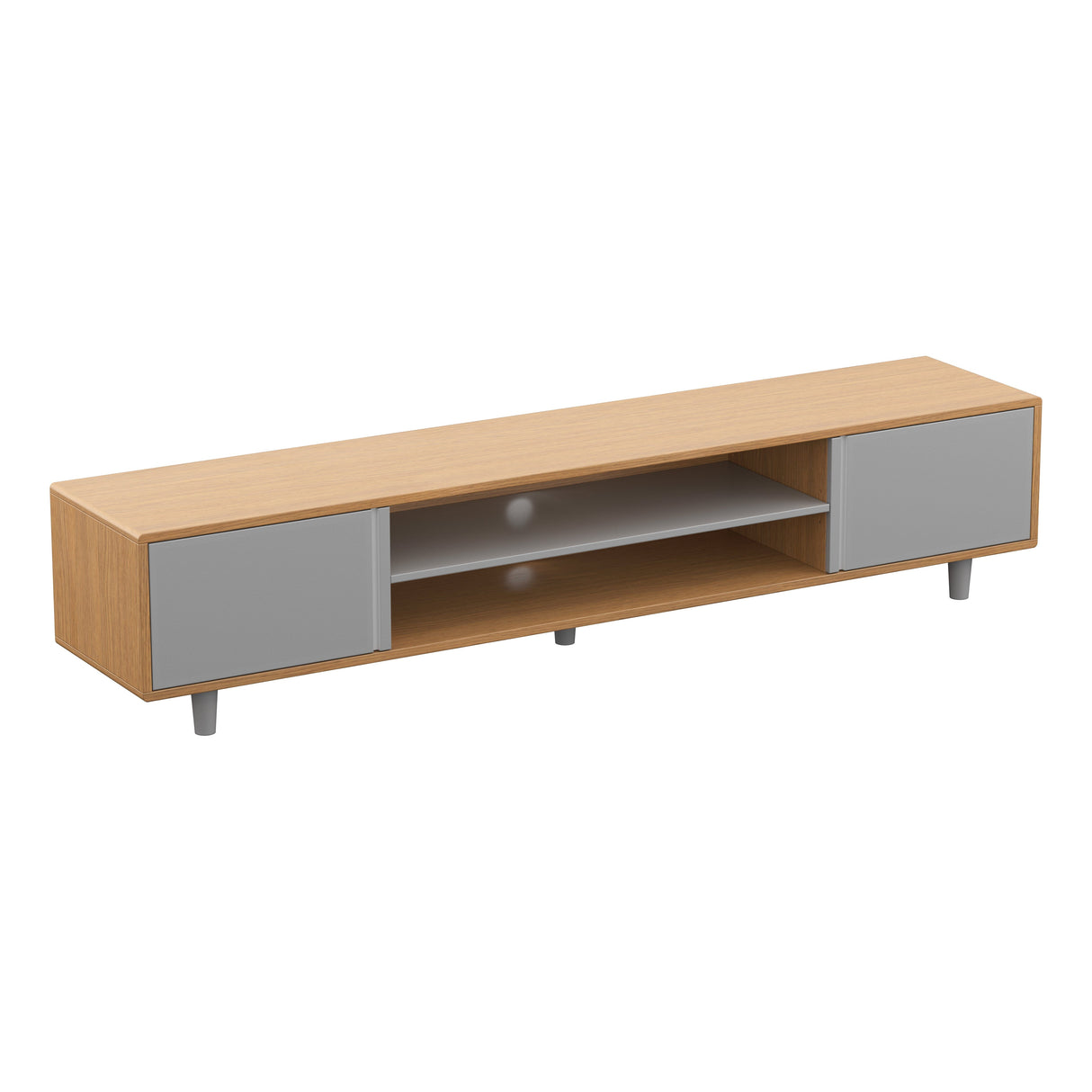 AVF Harbour 2m TV Stand - Light Wood & Grey