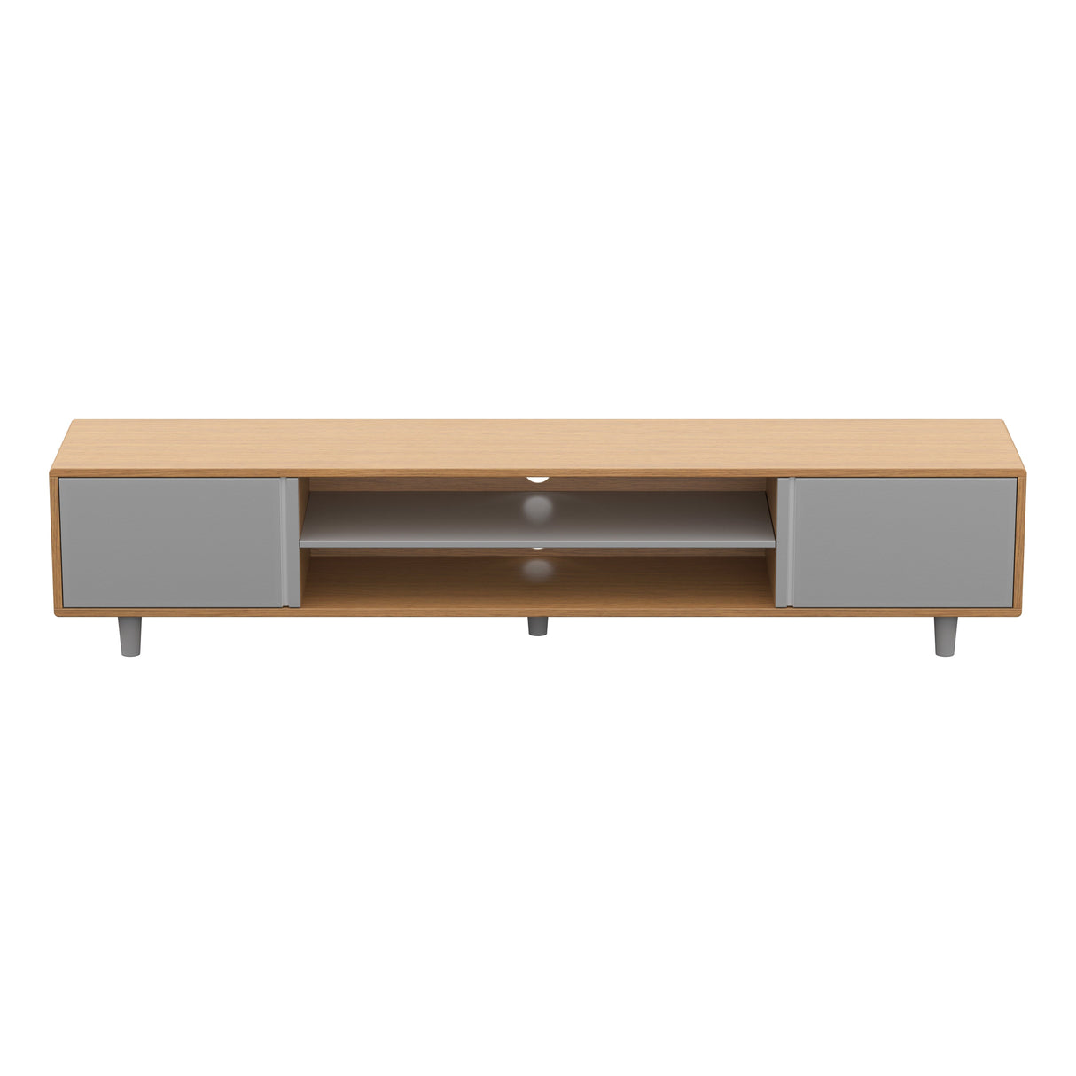 AVF Harbour 2m TV Stand - Light Wood & Grey
