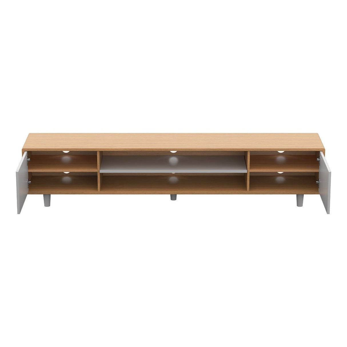 AVF Harbour 2m TV Stand - Light Wood & Grey