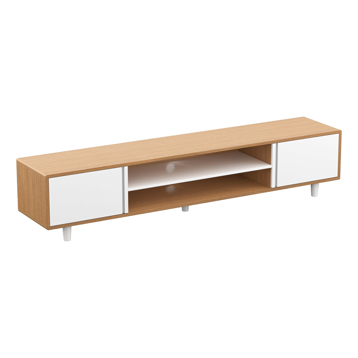 AVF Harbour 2m TV Stand - Light Wood & White