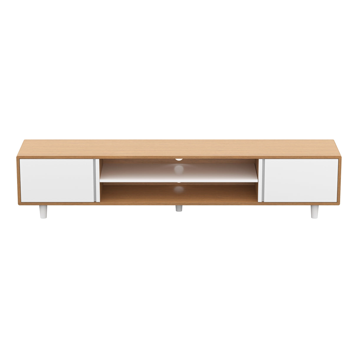 AVF Harbour 2m TV Stand - Light Wood & White