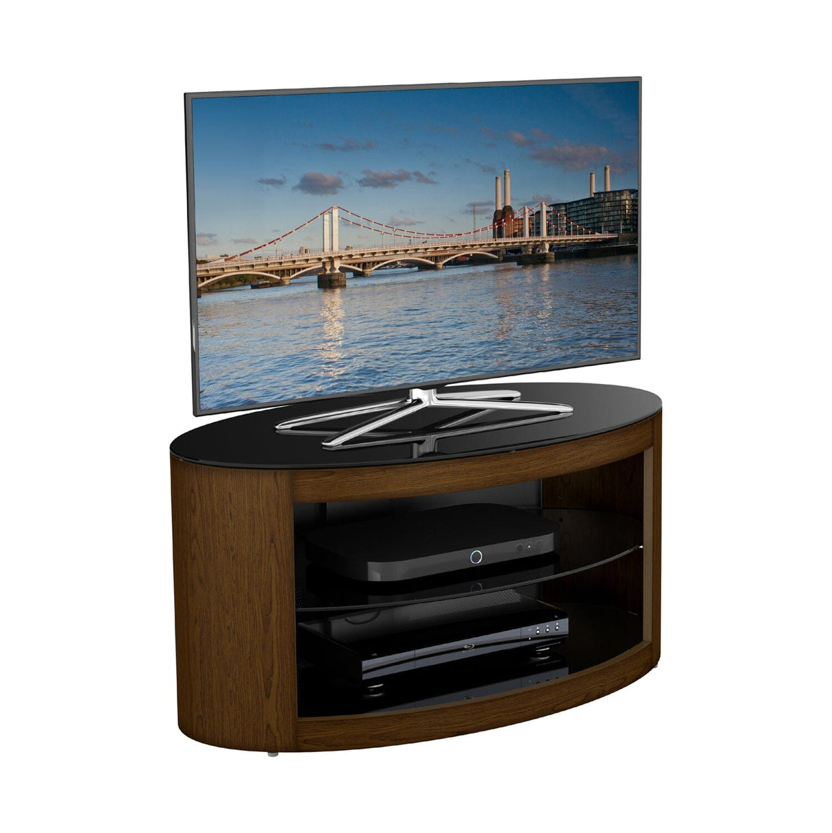 AVF Affinity Buckingham 80cm Walnut Oval TV Stand for TVs up to 40"