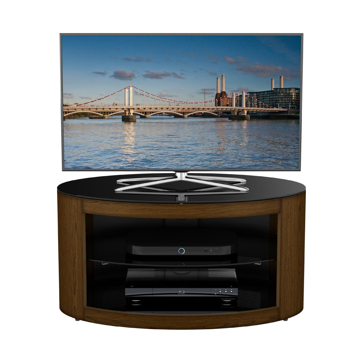 AVF Affinity Buckingham 80cm Walnut Oval TV Stand for TVs up to 40"