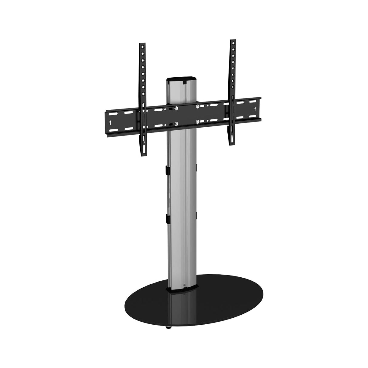 AVF Eno 60cm Pedestal TV Stand - Silver & Black Glass