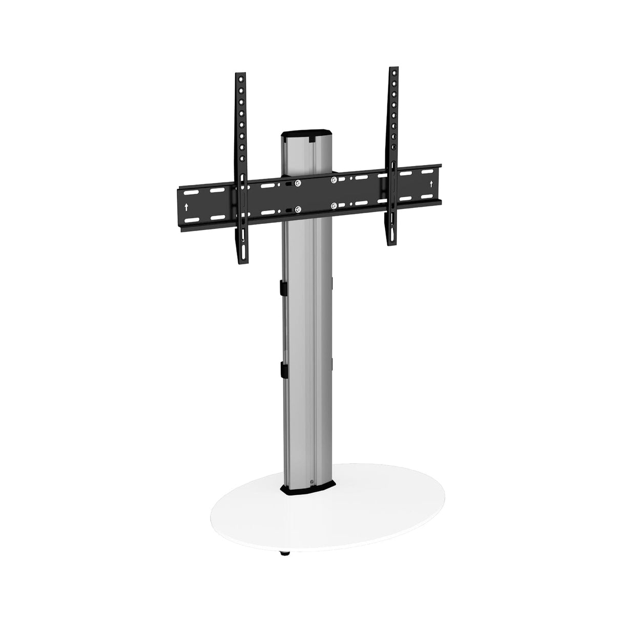 AVF Eno 60cm Pedestal TV Stand - Silver & White Glass