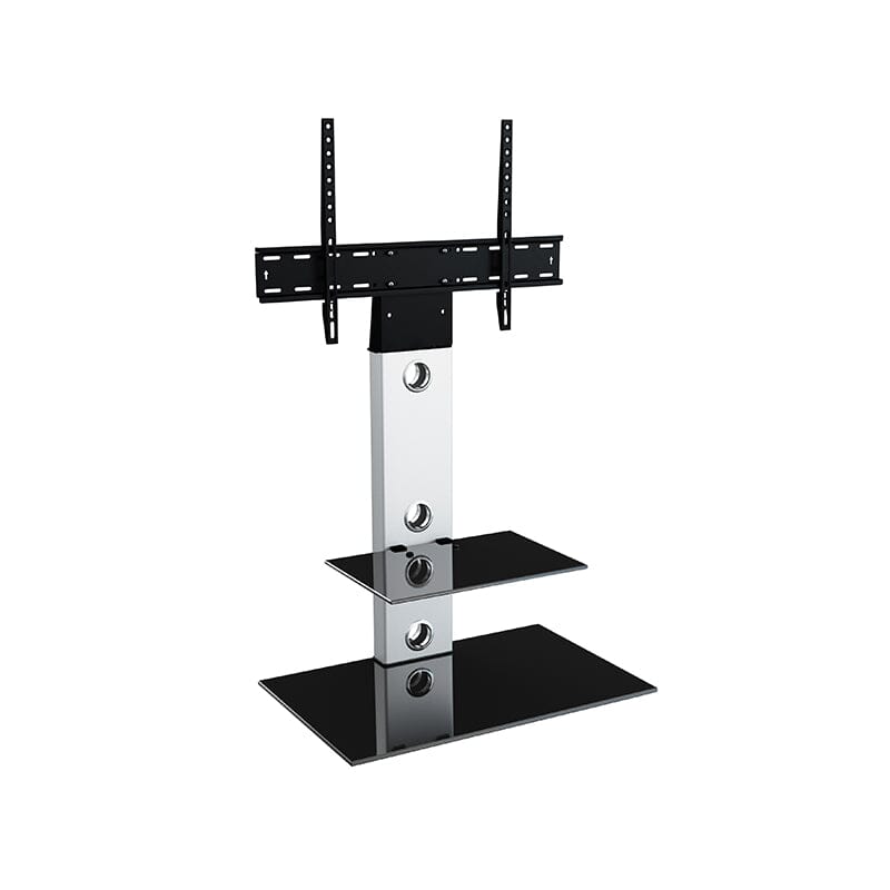 AVF Lesina 70cm Pedestal TV Stand - Silver & Black Glass