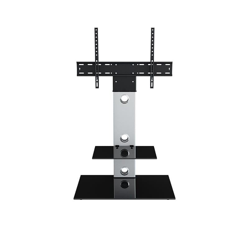 AVF Lesina 70cm Pedestal TV Stand - Silver & Black Glass