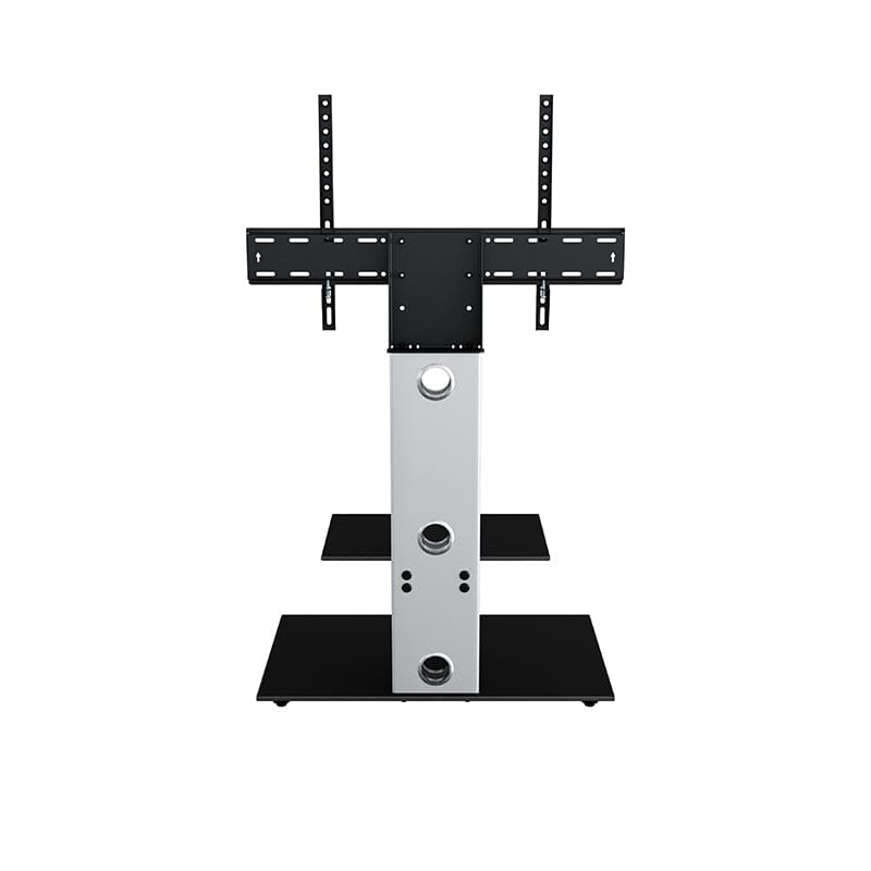 AVF Lesina 70cm Pedestal TV Stand - Silver & Black Glass