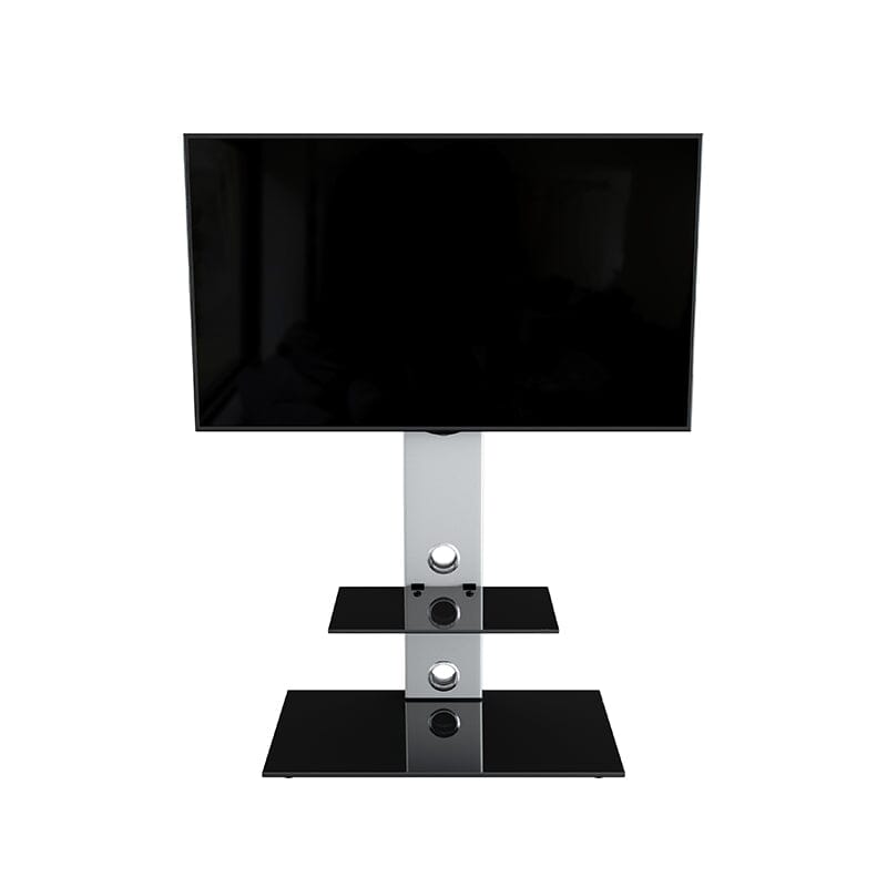 AVF Lesina 70cm Pedestal TV Stand - Silver & Black Glass