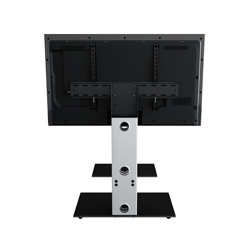 AVF Lesina 70cm Pedestal TV Stand - Silver & Black Glass