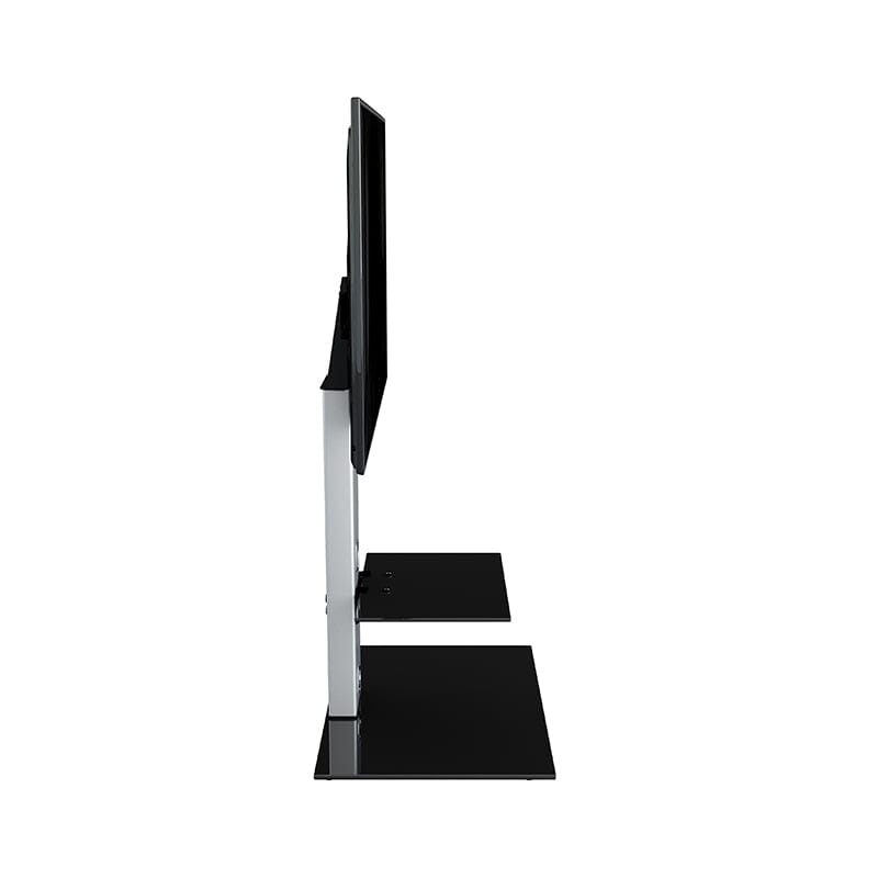 AVF Lesina 70cm Pedestal TV Stand - Silver & Black Glass
