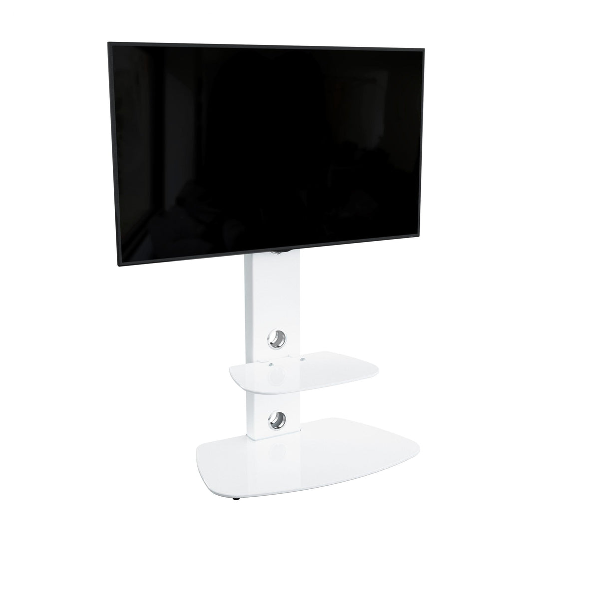 AVF Lucerne 70cm Curved Pedestal TV Stand - Satin White