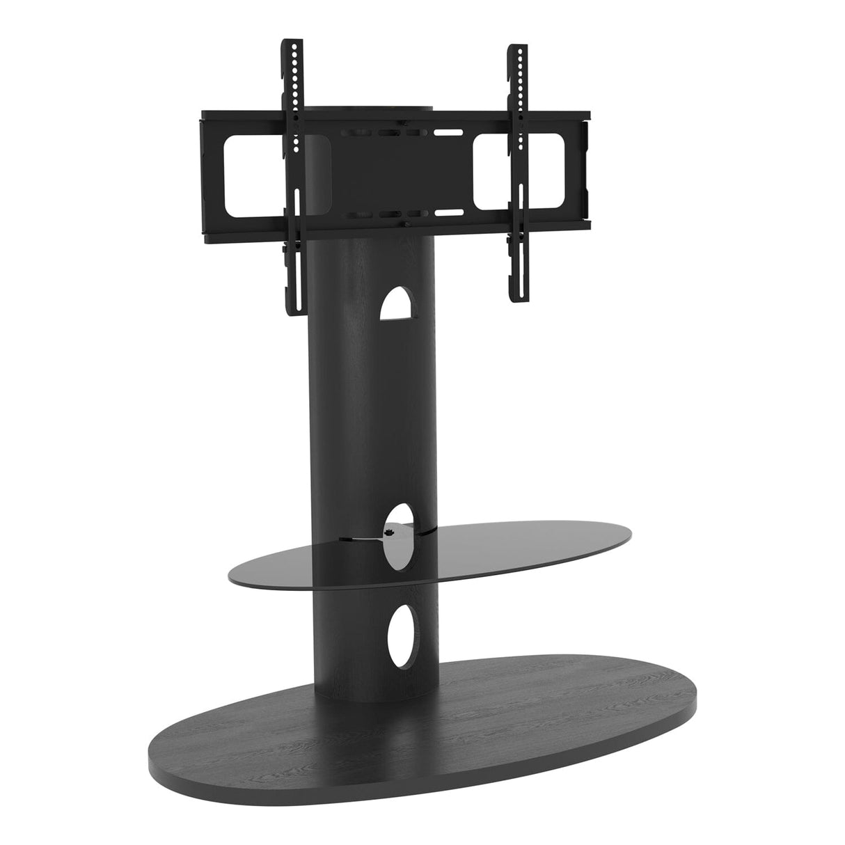 AVF Affinity Chepstow 93cm Oval Pedestal Black TV Stand, for TVs 32 - 65"