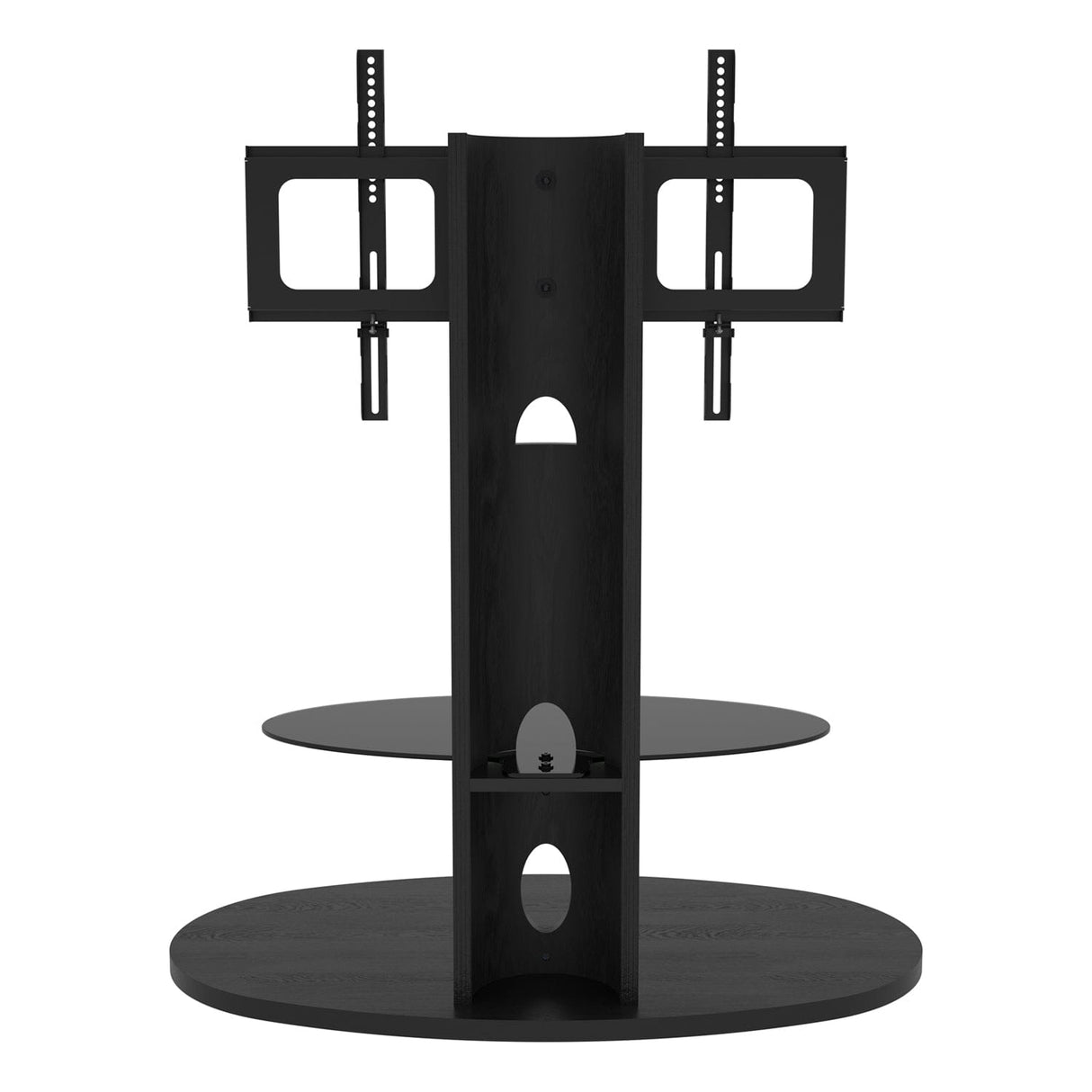 AVF Affinity Chepstow 93cm Oval Pedestal Black TV Stand, for TVs 32 - 65"