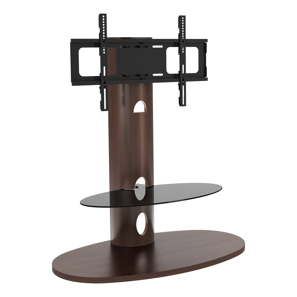 AVF Affinity Chepstow 93cm Oval Pedestal Walnut TV Stand, for TVs 32 - 65"