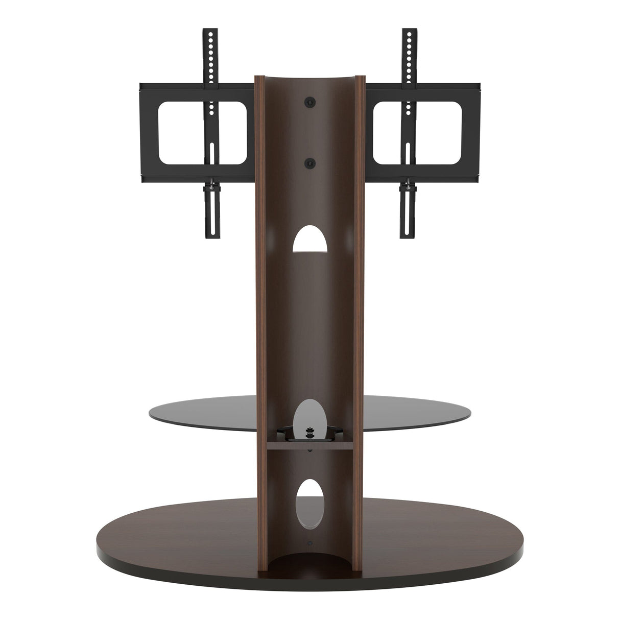 AVF Affinity Chepstow 93cm Oval Pedestal Walnut TV Stand, for TVs 32 - 65"