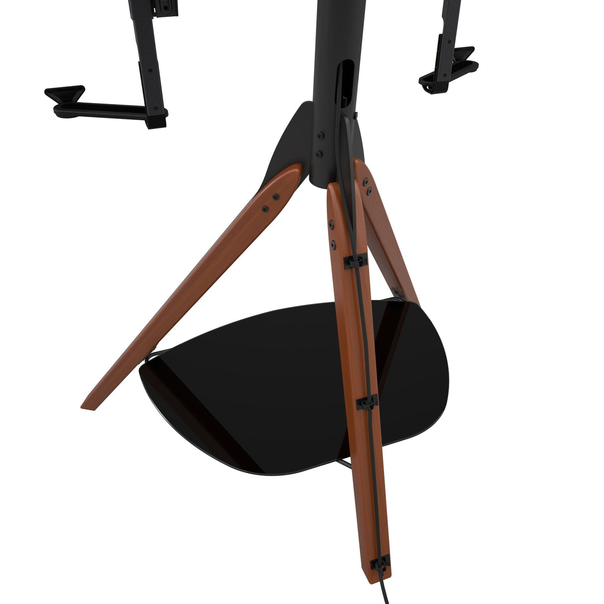 AVF Hoxton Sound Freestanding Tripod Dark Wood TV Stand with Soundbar Bracket