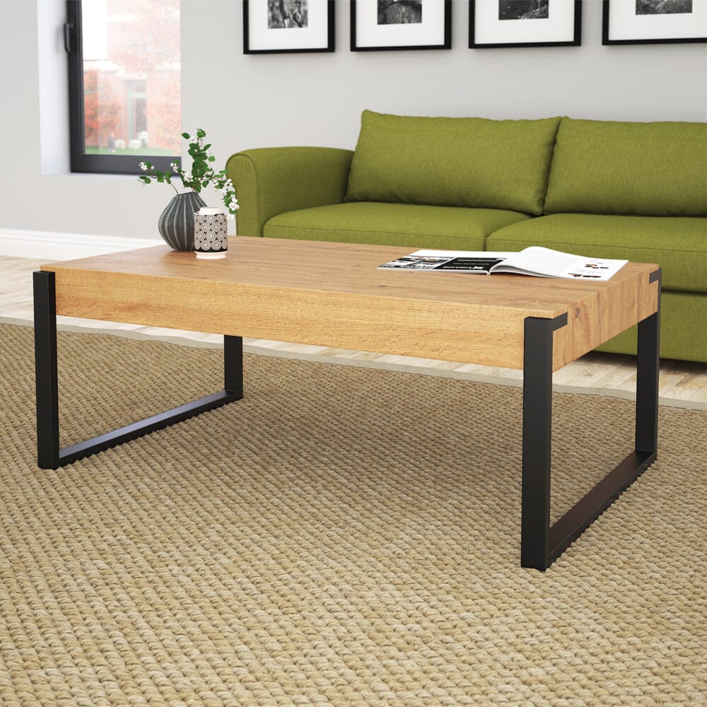 AVF Ridgewood 110cm Wide Rustic Light Wooden Coffee Table (FT110RIDLW)