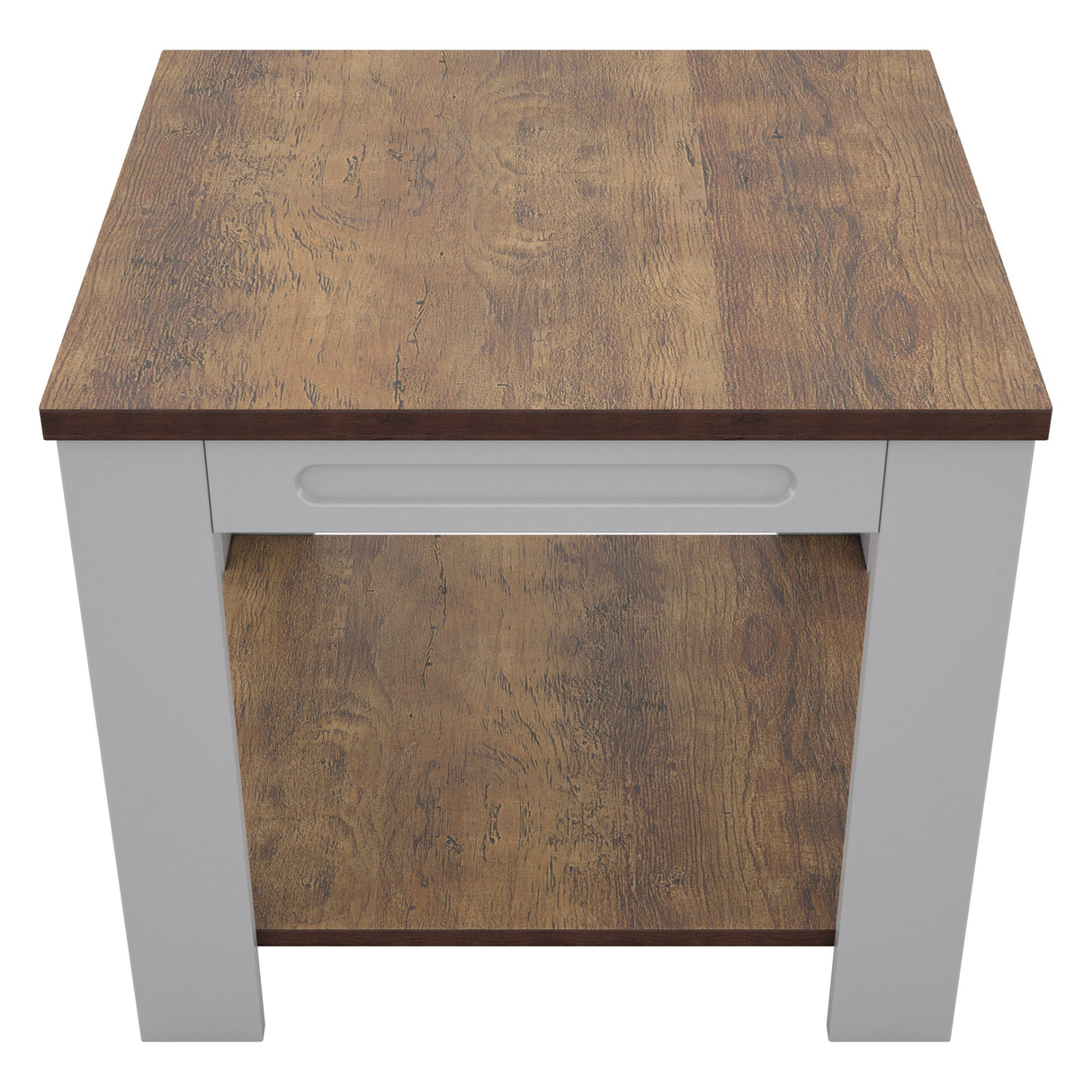 AVF Whitesands Side Table - Satin Grey & Wood