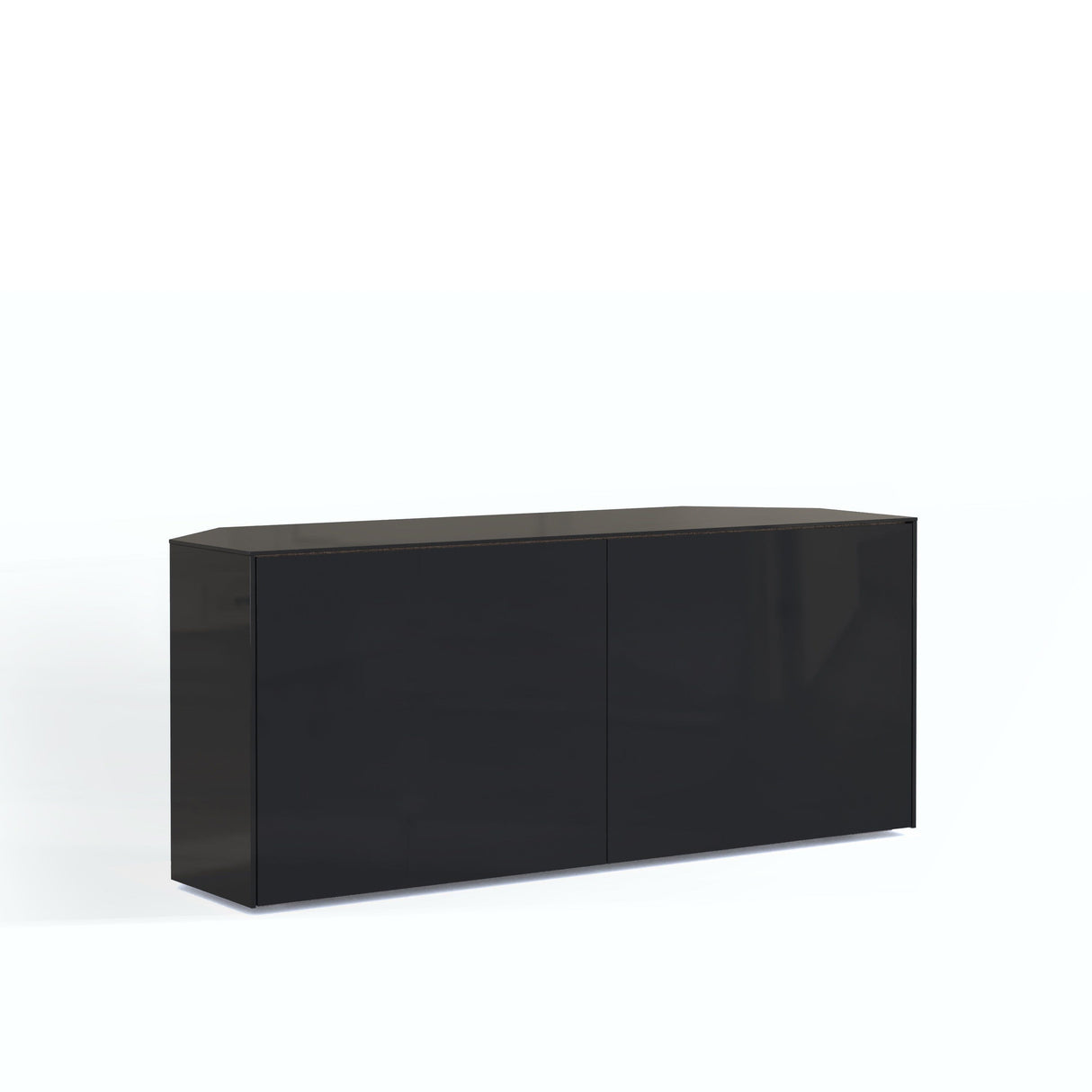 Frank Olsen High Gloss Black 1200mm Corner TV Cabinet with LED Lighting