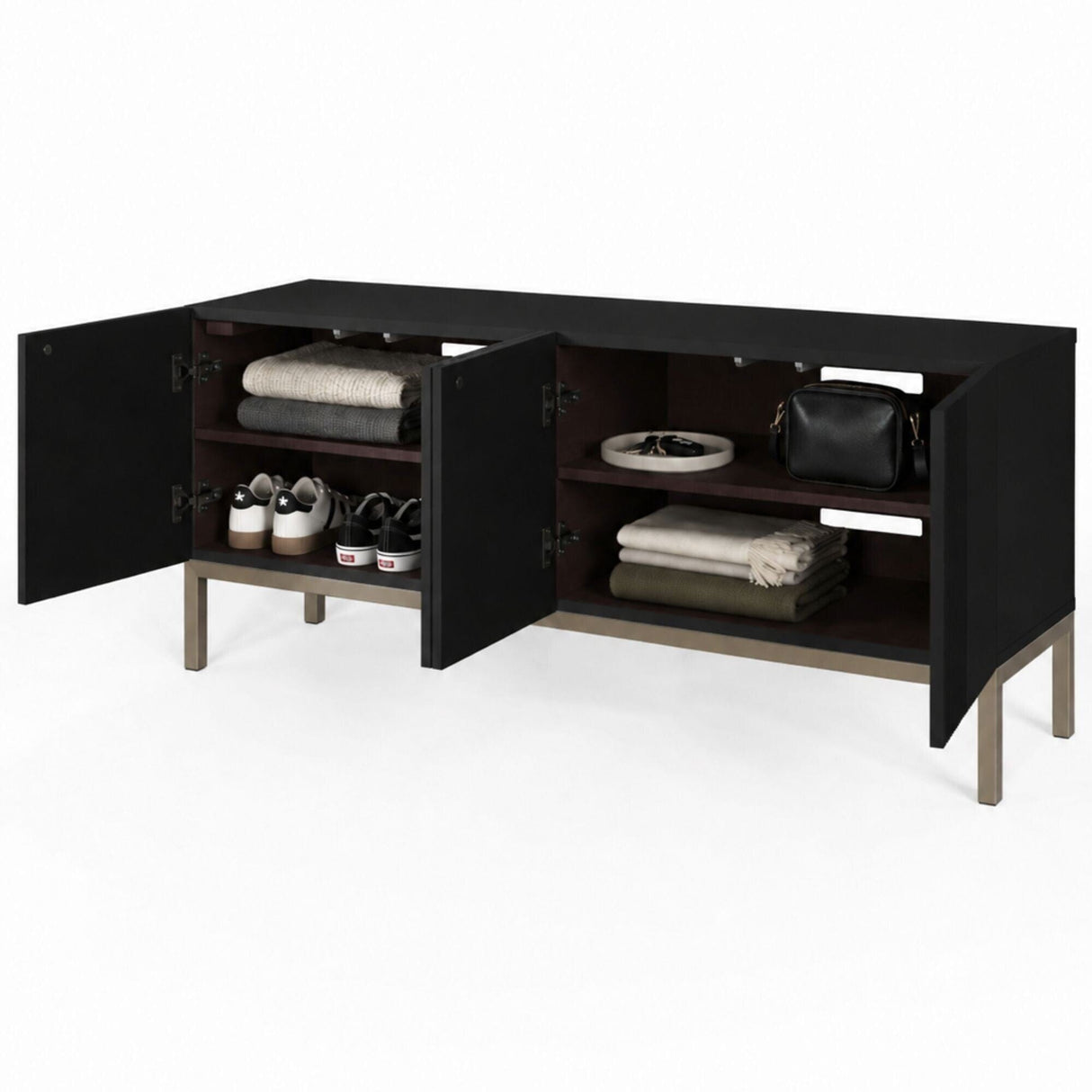 Frank Olsen Iona Black TV Cabinet with Mood Lighting for TV's up to 70"