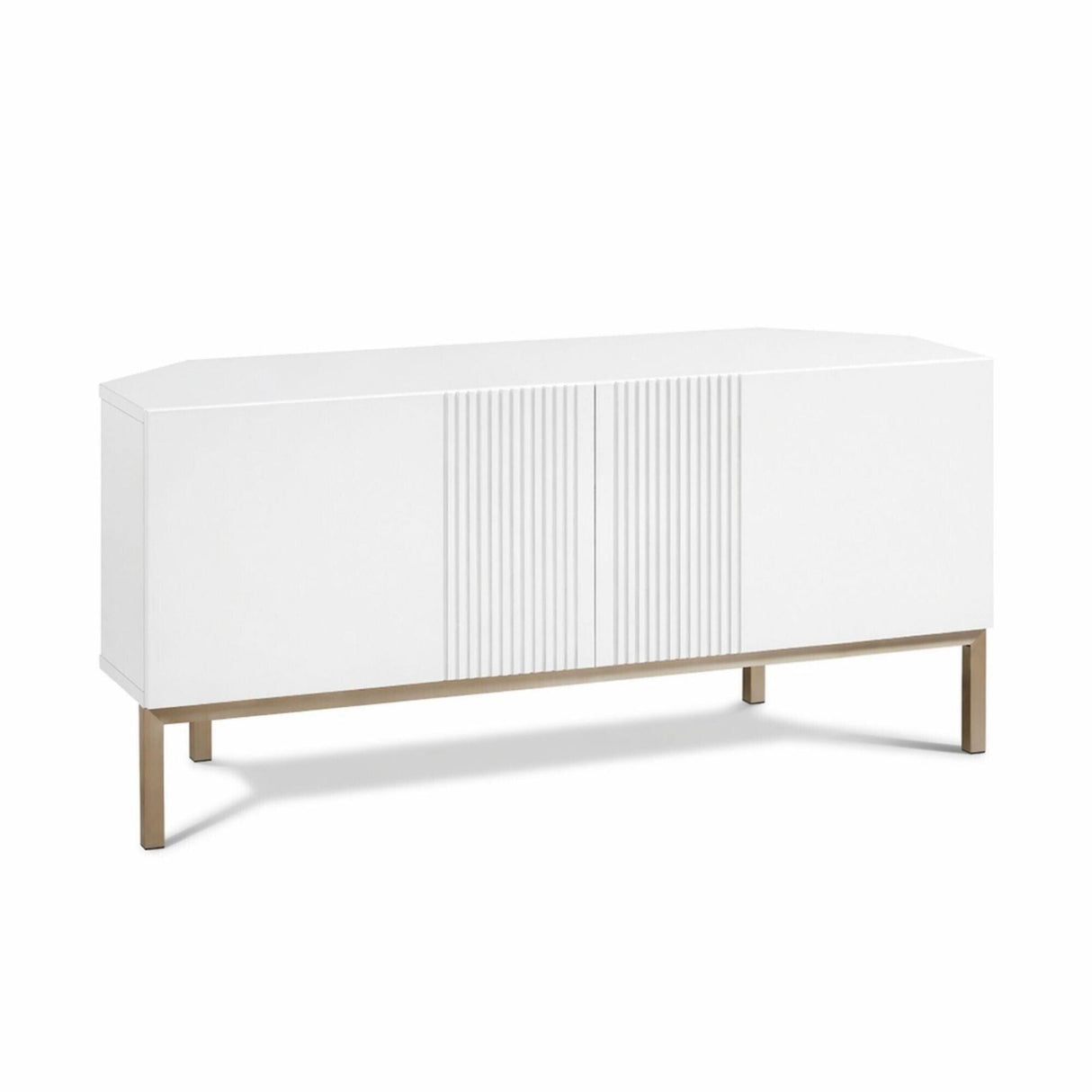 Frank Olsen Iona White Corner TV Cabinet with Mood Lighting for TV's up to 50"