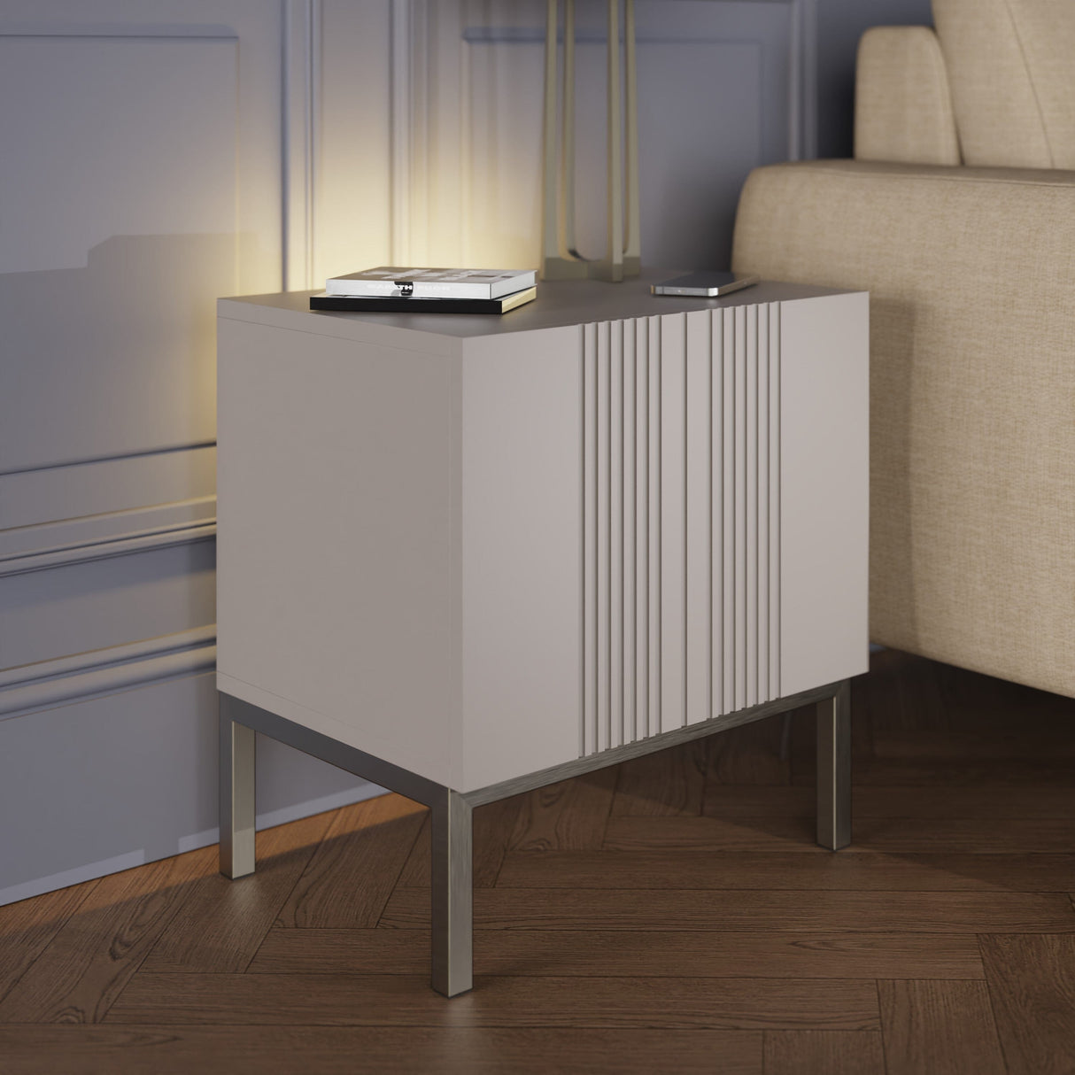 Frank Olsen Iona Grey Lamp Table with Mood Lighting