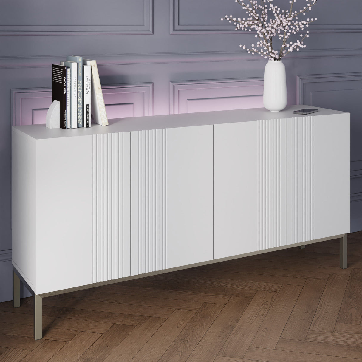 Frank Olsen Iona White Sideboard with Mood Lighting